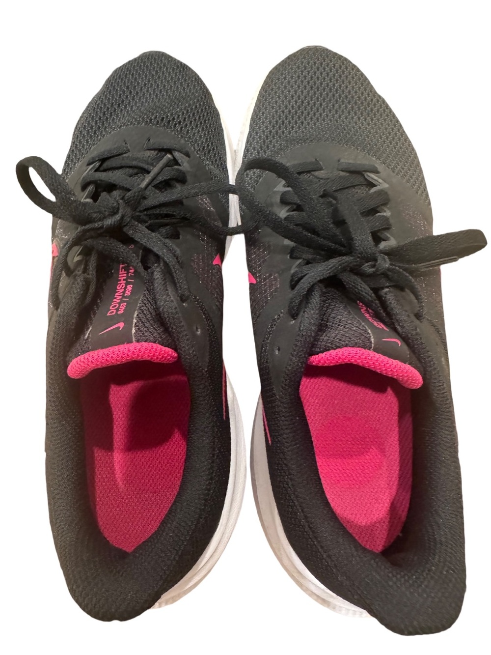 Nike Black and Hot Pink Women's Athletic Downshifter 11 Running Shoes - Picture 6 of 10